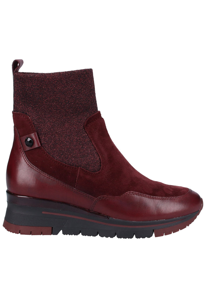 Tamaris Stiefelette Veloursleder Bordeaux - surf4shoes