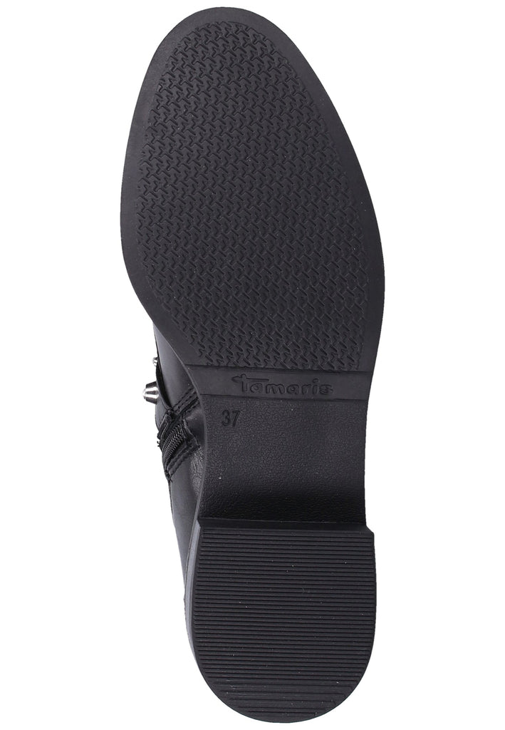 Tamaris Stiefelette Leder/Synthetik Schwarz/Schwarz - surf4shoes