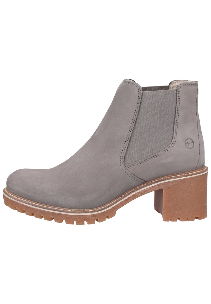 Tamaris Stiefelette Nubukleder Hellgrau Warmfutter - surf4shoes