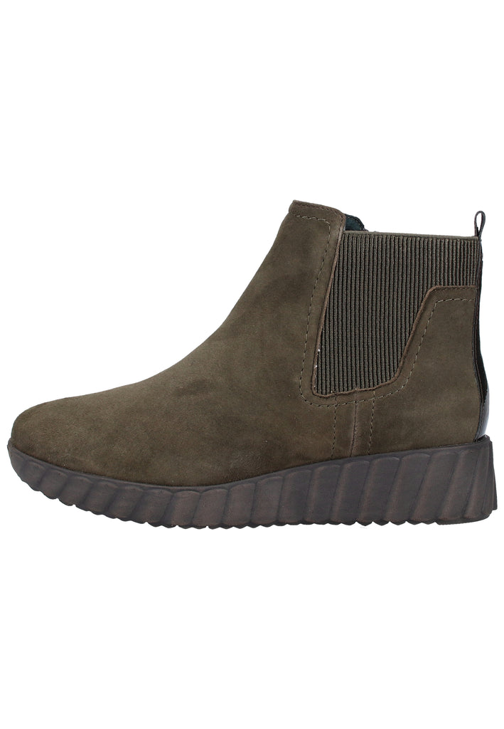 Tamaris Stiefelette Veloursleder Olive - surf4shoes