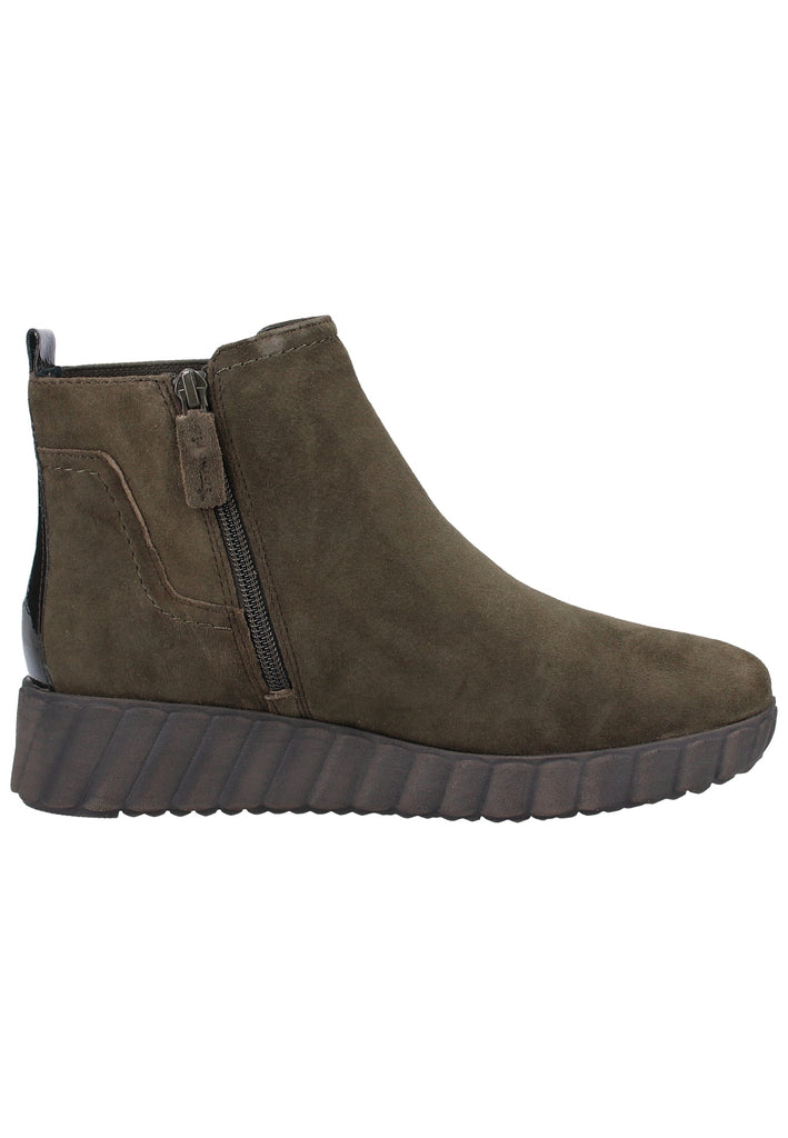 Tamaris Stiefelette Veloursleder Olive - surf4shoes