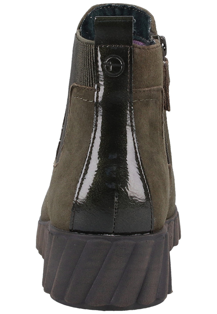 Tamaris Stiefelette Veloursleder Olive - surf4shoes