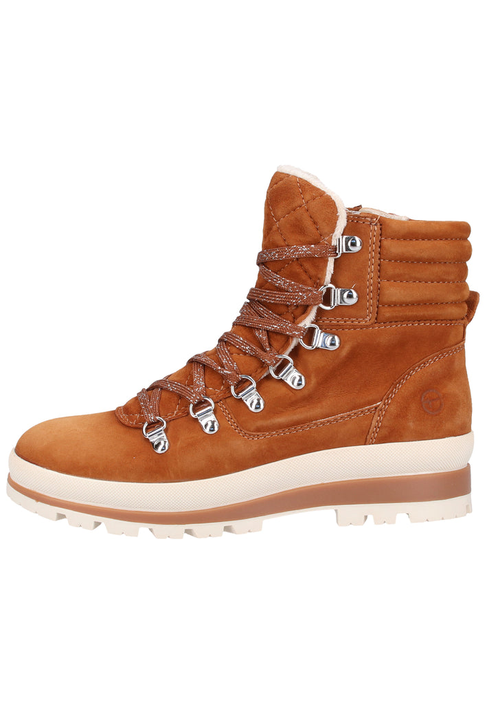 Tamaris Stiefelette Veloursleder Cognac Warmfutter - surf4shoes