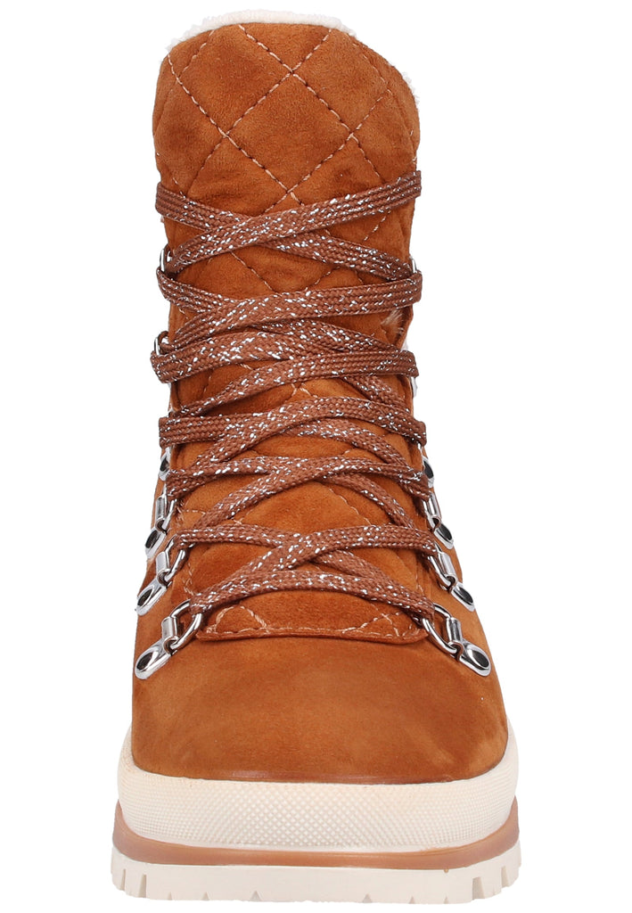 Tamaris Stiefelette Veloursleder Cognac Warmfutter - surf4shoes