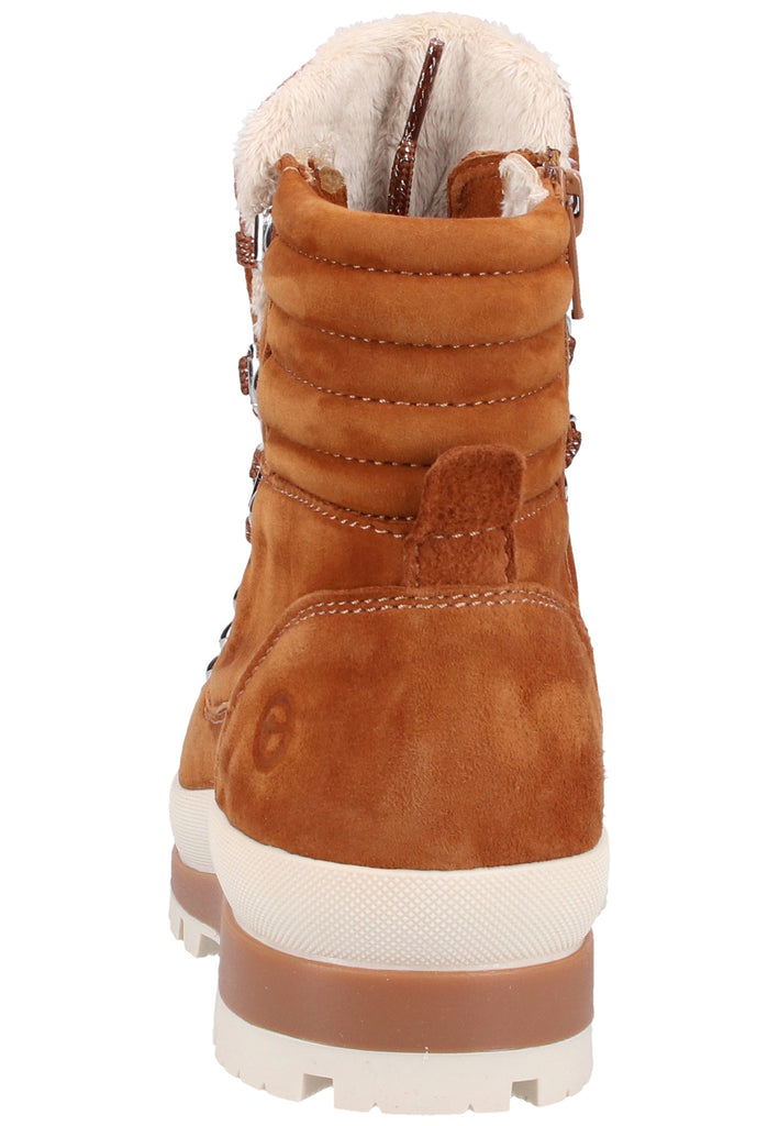 Tamaris Stiefelette Veloursleder Cognac Warmfutter - surf4shoes