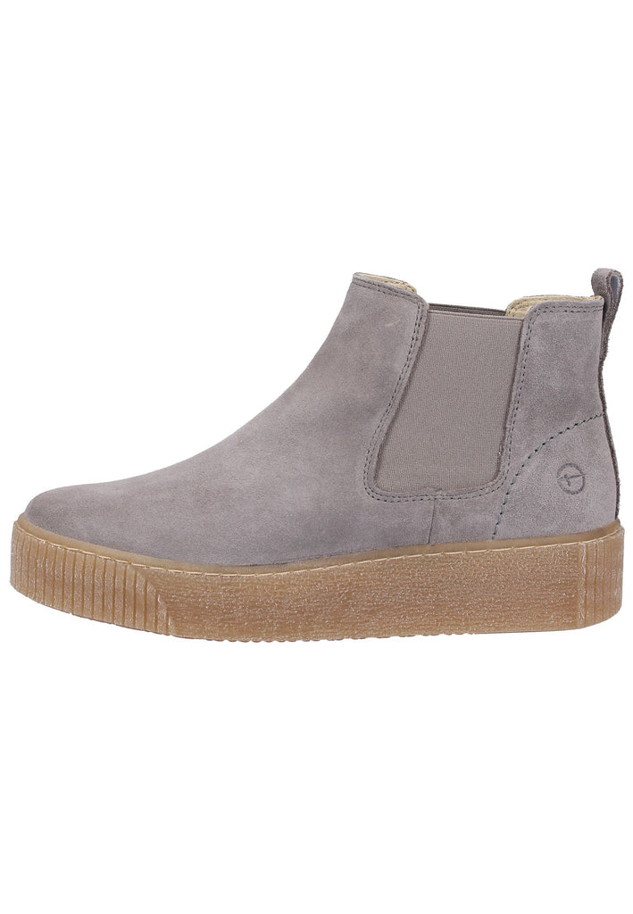 Tamaris Stiefelette Veloursleder Hellgrau - surf4shoes