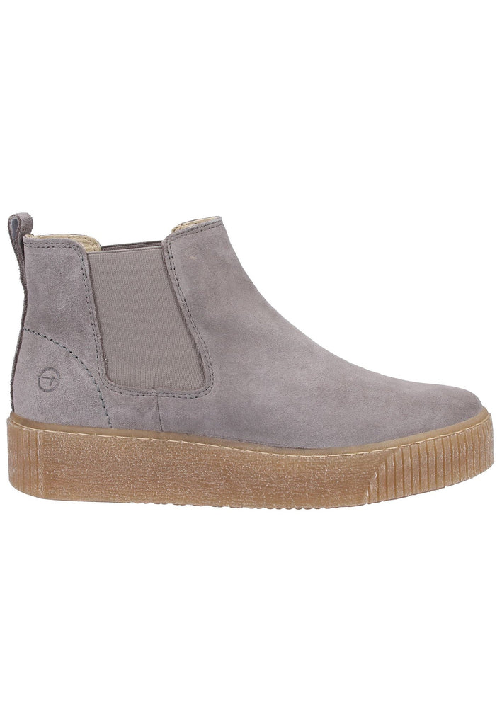 Tamaris Stiefelette Veloursleder Hellgrau - surf4shoes