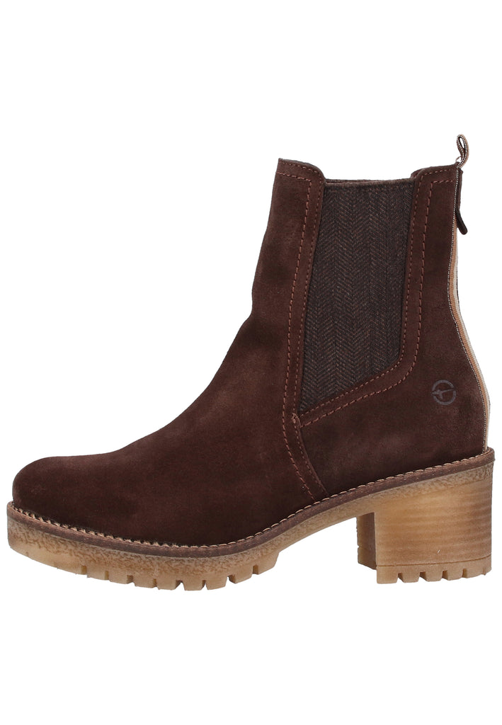 Tamaris Stiefelette Veloursleder Mocca - surf4shoes
