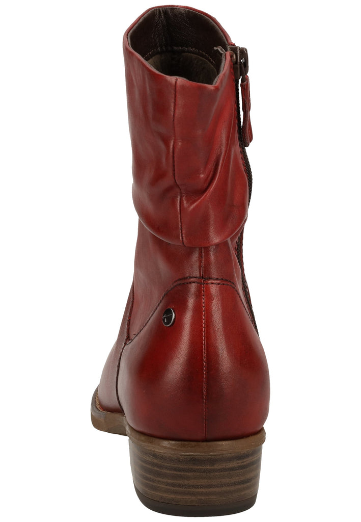 Tamaris Stiefelette Leder Rot Warmfutter - surf4shoes