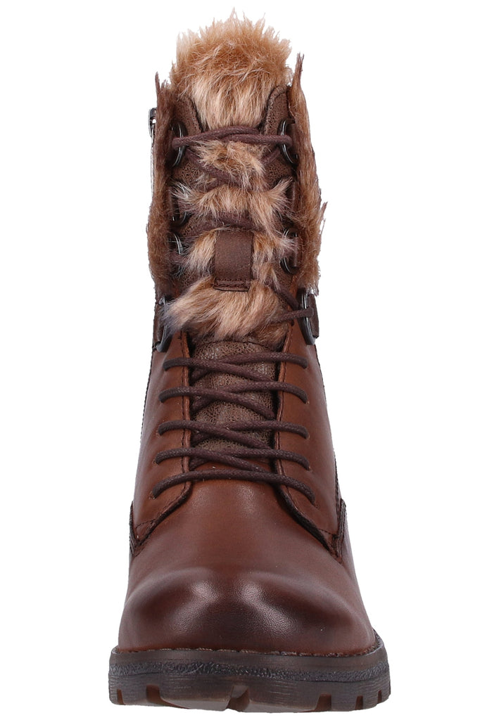 Tamaris Stiefelette Leder/Textil Dunkelbraun Warmfutter - surf4shoes