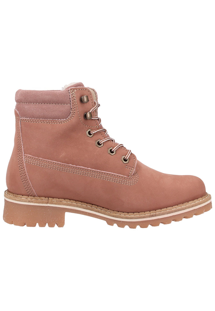 Tamaris Stiefelette Veloursleder Rose Warmfutter - surf4shoes