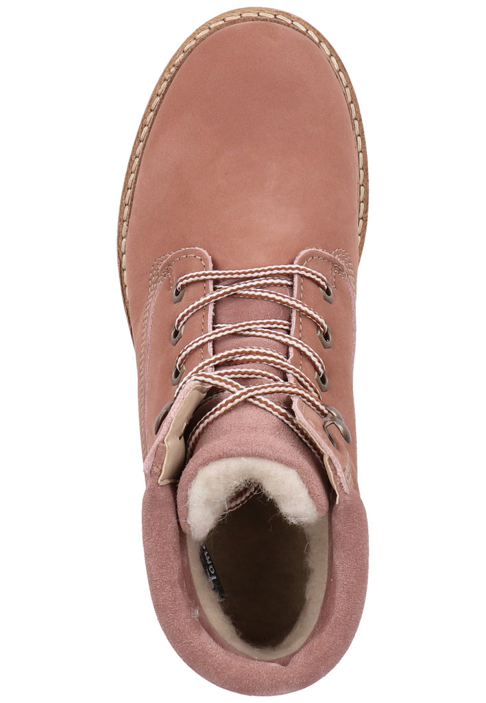 Tamaris Stiefelette Veloursleder Rose Warmfutter - surf4shoes