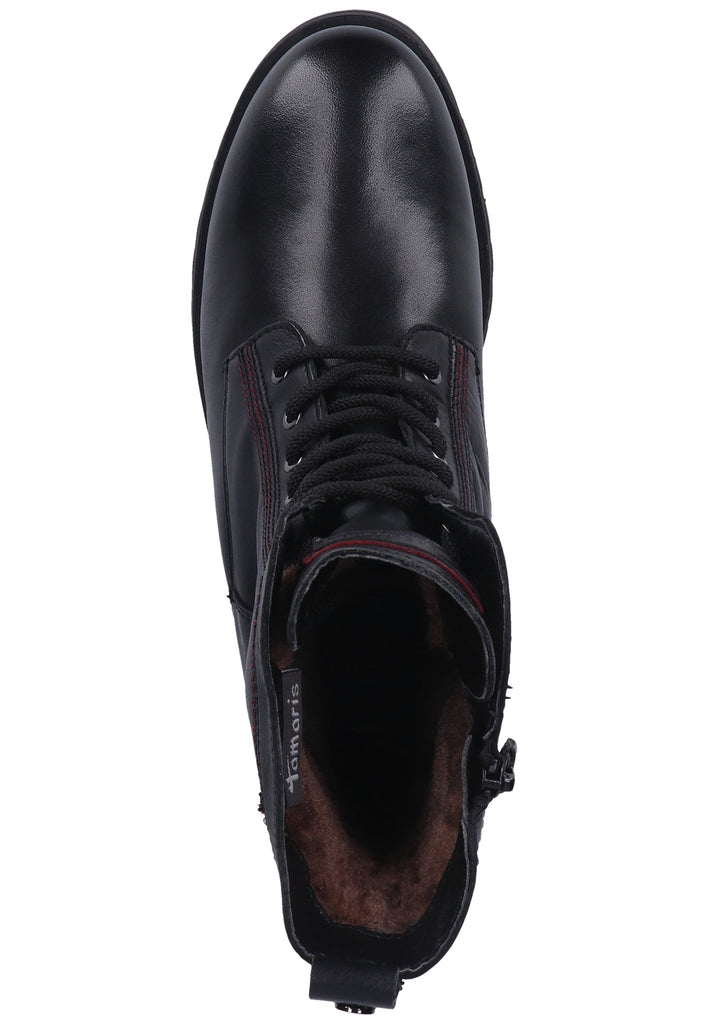 Tamaris Stiefelette Leder/Synthetik Schwarz Warmfutter - surf4shoes