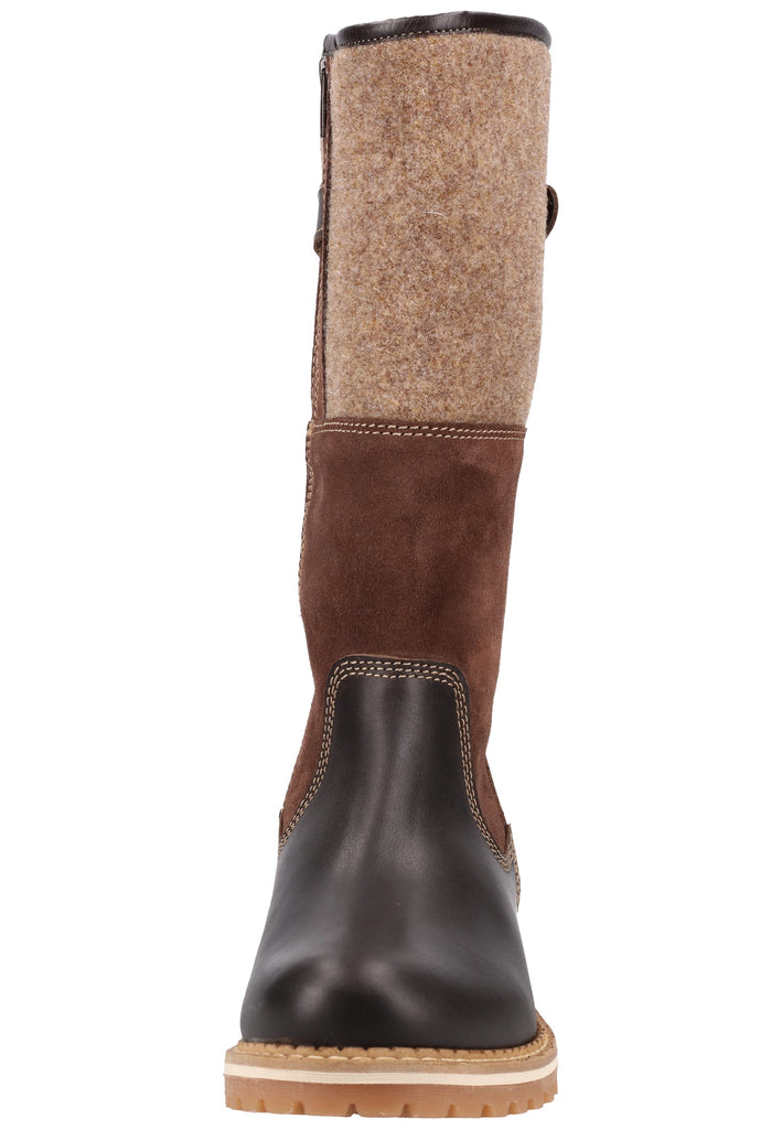 Tamaris Stiefel Leder/Textil Mocca Warmfutter - surf4shoes