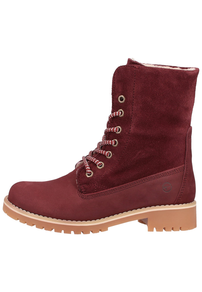 Tamaris Stiefelette Veloursleder Bordeaux Warmfutter - surf4shoes