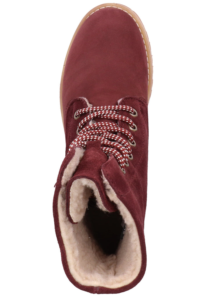 Tamaris Stiefelette Veloursleder Bordeaux Warmfutter - surf4shoes