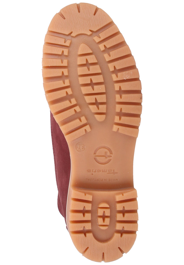 Tamaris Stiefelette Veloursleder Bordeaux Warmfutter - surf4shoes