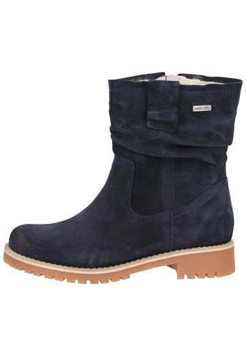 Tamaris Stiefelette Veloursleder Navy Warmfutter - surf4shoes