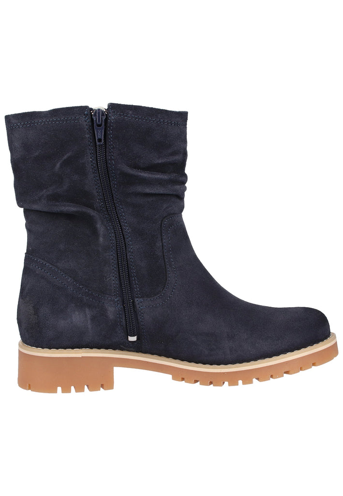 Tamaris Stiefelette Veloursleder Navy Warmfutter - surf4shoes