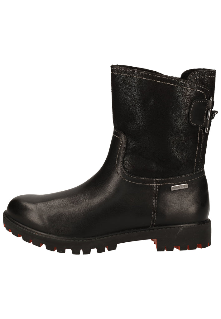 Tamaris Stiefelette Leder/Textil Schwarz/Orange Warmfutter - surf4shoes