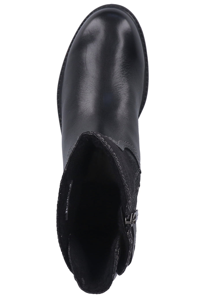 Tamaris Stiefelette Leder/Textil Schwarz/Orange Warmfutter - surf4shoes