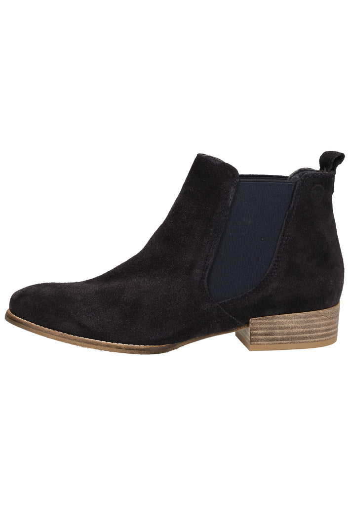 Tamaris Stiefelette Veloursleder Navy - surf4shoes