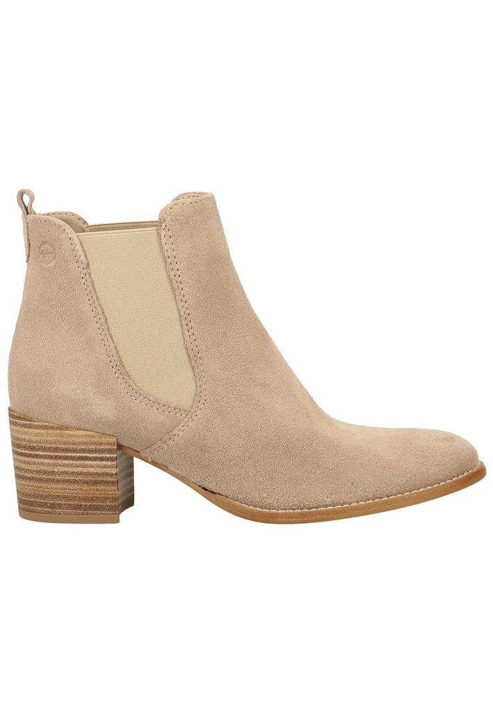 Tamaris Stiefelette Veloursleder Taupe - surf4shoes