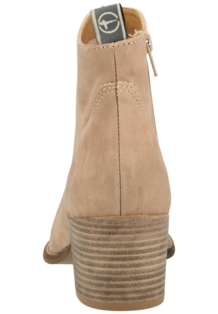 Tamaris Stiefelette Veloursleder Taupe - surf4shoes