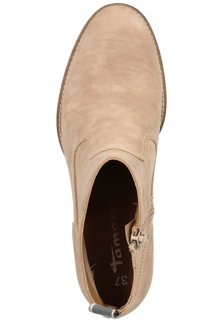 Tamaris Stiefelette Veloursleder Taupe - surf4shoes