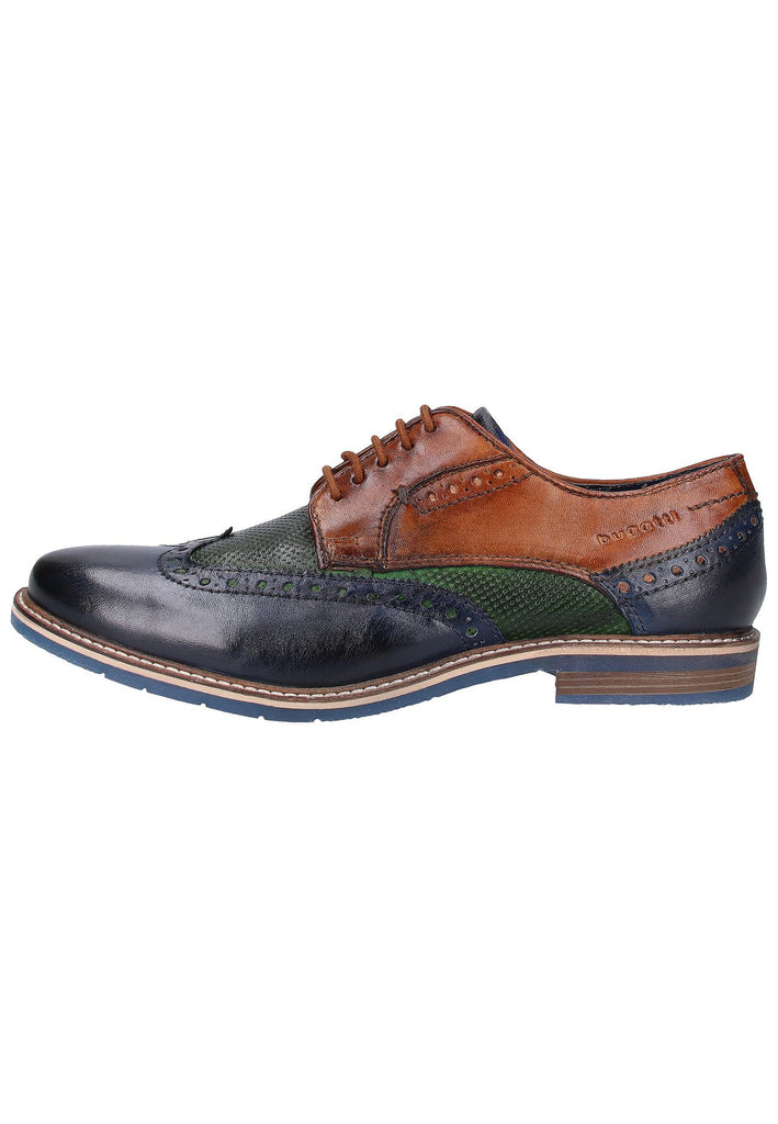 Bugatti Halbschuhe Leder Dunkelblau/Grün - surf4shoes