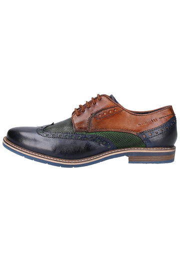 Bugatti Halbschuhe Leder Dunkelblau/Grün - surf4shoes