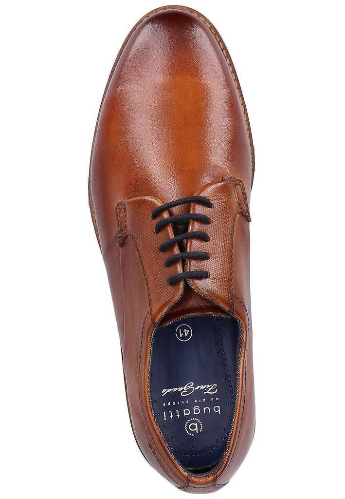Bugatti Halbschuhe Glattleder Cognac - surf4shoes