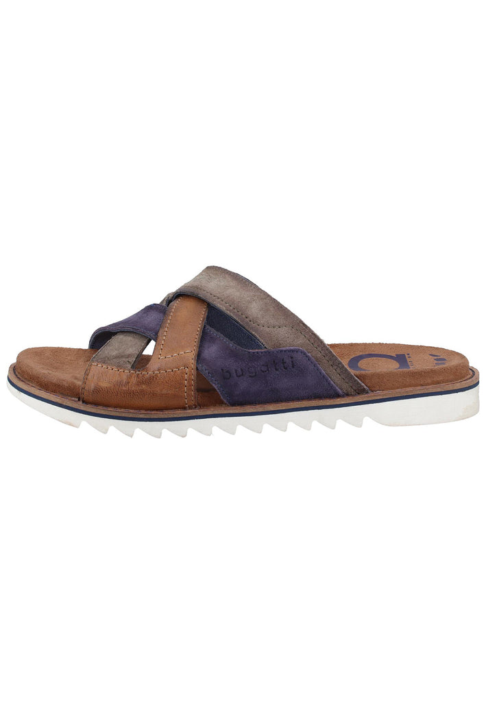 Bugatti Pantoletten Veloursleder Grün/Blau - surf4shoes