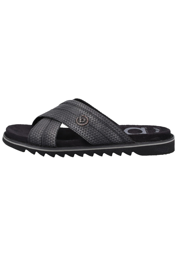 Bugatti Pantoletten Veloursleder Schwarz - surf4shoes