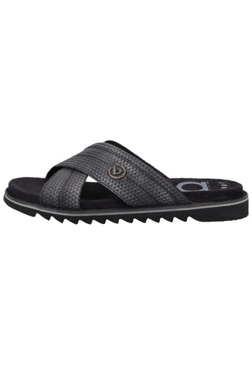 Bugatti Pantoletten Veloursleder Schwarz - surf4shoes