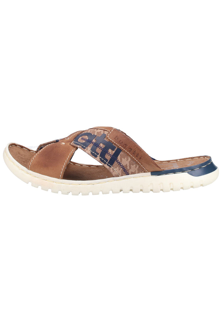 Bugatti Pantoletten Leder/Textil Beige - surf4shoes