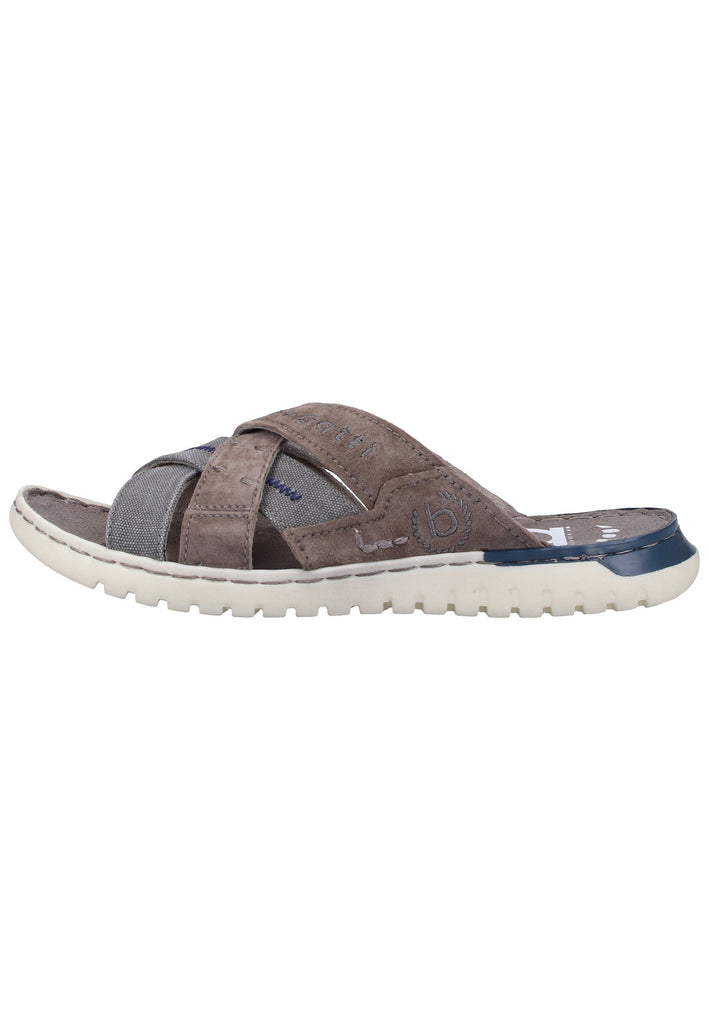 Bugatti Pantoletten Veloursleder/Textil Grau - surf4shoes