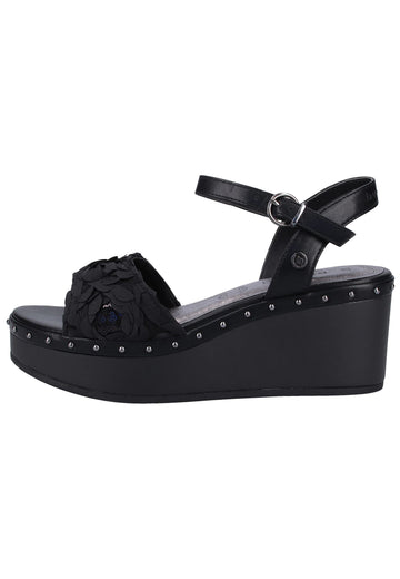 Bugatti Sandalen Lederimitat Schwarz - surf4shoes