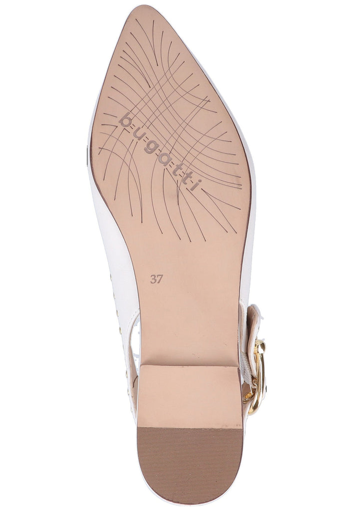 Bugatti Ballerinas Glattleder Weiß - surf4shoes