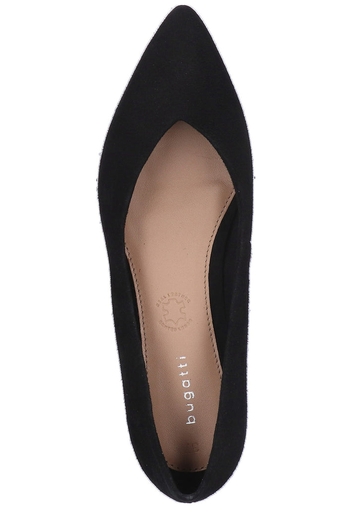 Bugatti Ballerinas Veloursleder Schwarz - surf4shoes