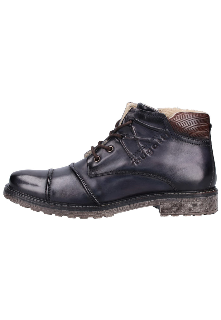 Bugatti Stiefelette Glattleder Blau/Braun Warmfutter - surf4shoes