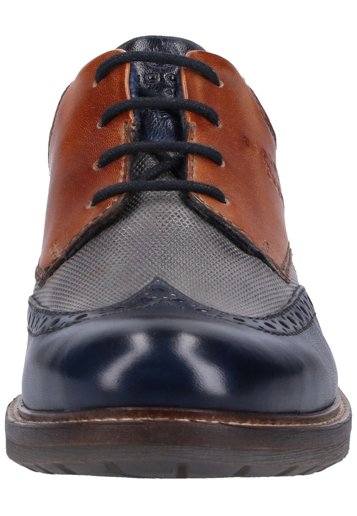 Bugatti Halbschuhe Glattleder Dunkelblau/Braun - surf4shoes