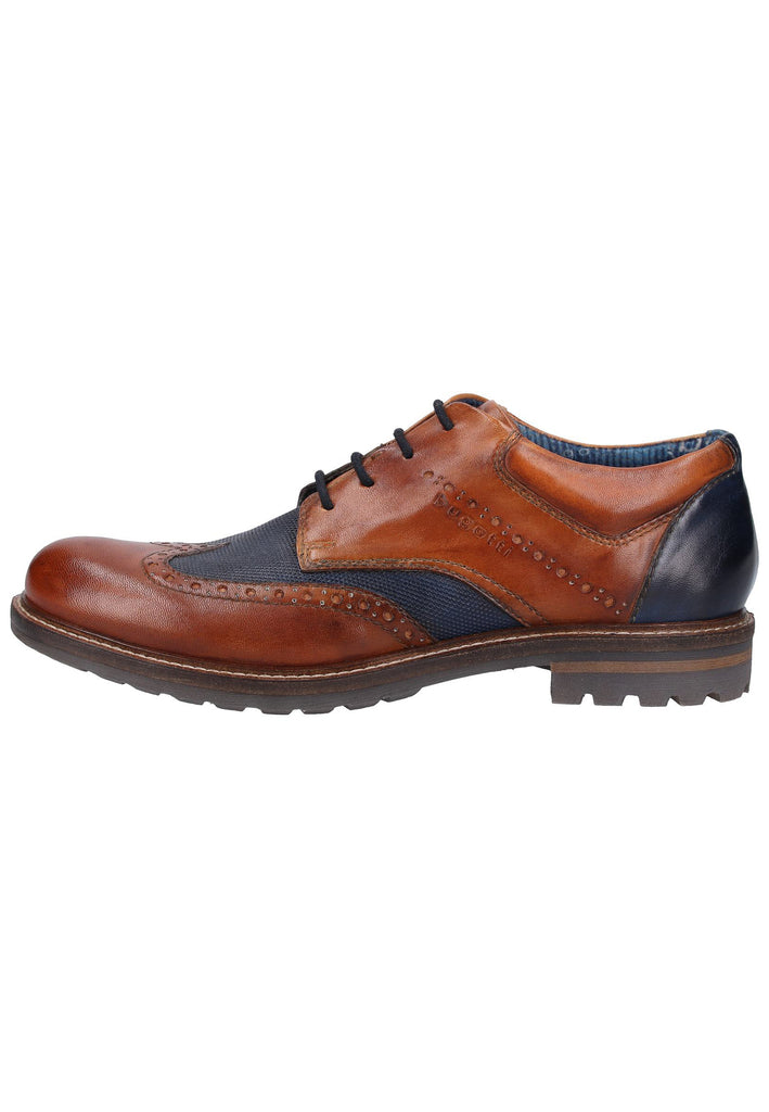 Bugatti Halbschuhe Glattleder Braun/Blau - surf4shoes