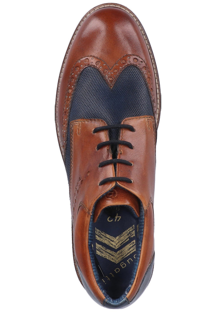 Bugatti Halbschuhe Glattleder Braun/Blau - surf4shoes