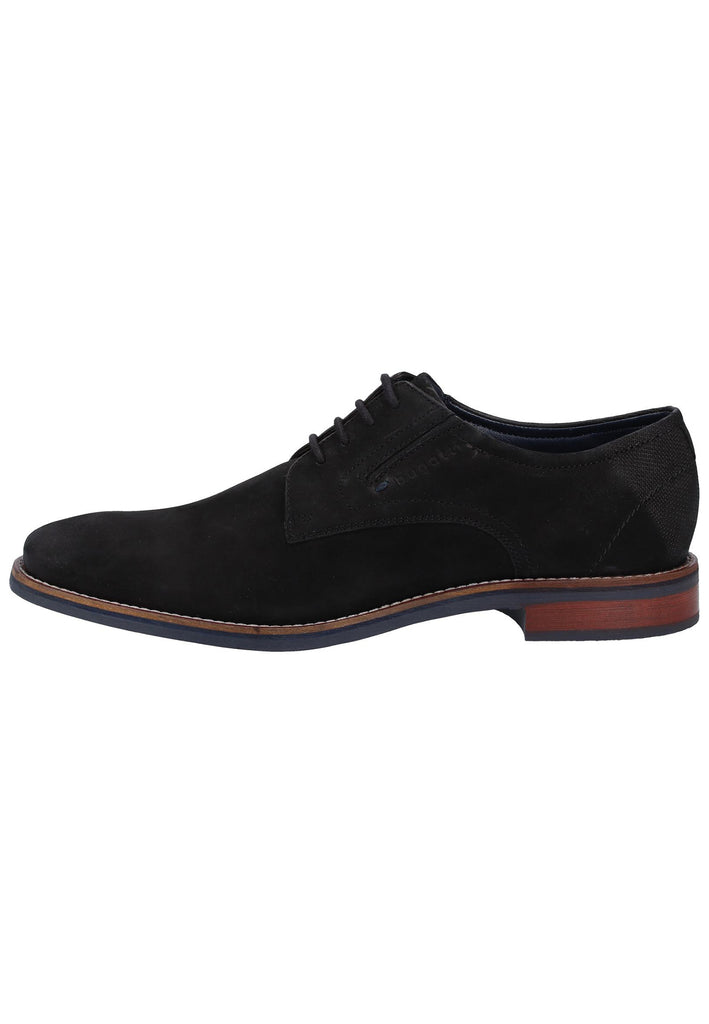 Bugatti Businessschuhe Nubukleder Schwarz - surf4shoes