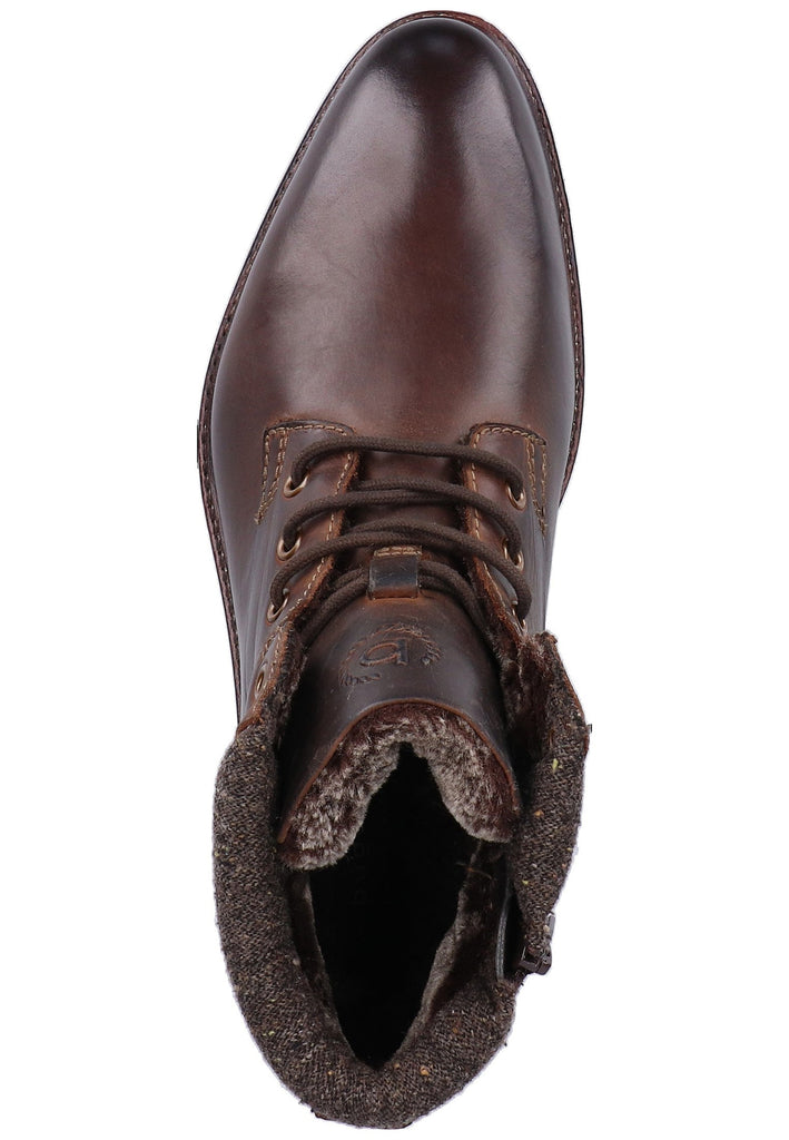 Bugatti Stiefelette Leder/Textil Dunkelbraun Warmfutter - surf4shoes