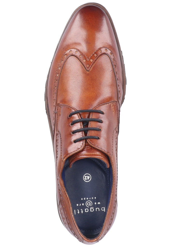 Bugatti Halbschuhe Glattleder Cognac - surf4shoes