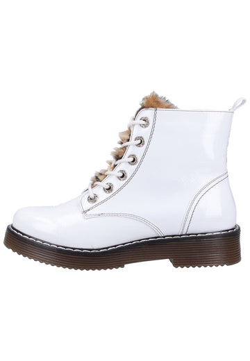 Bugatti Stiefelette Lederimitat/Textil Weiß/Braun Warmfutter - surf4shoes