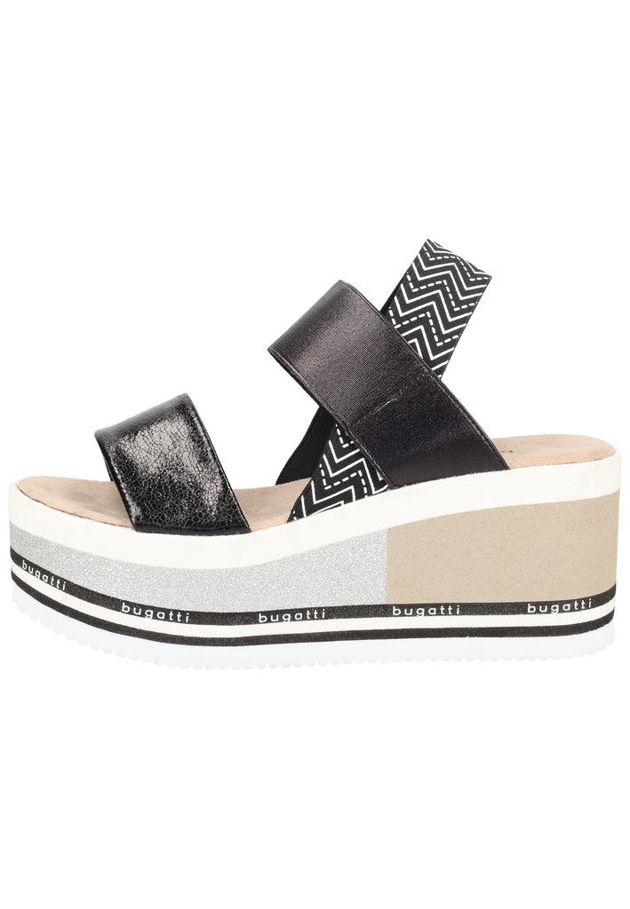 Bugatti Sandalen Lederimitat Schwarz/Weiß - surf4shoes