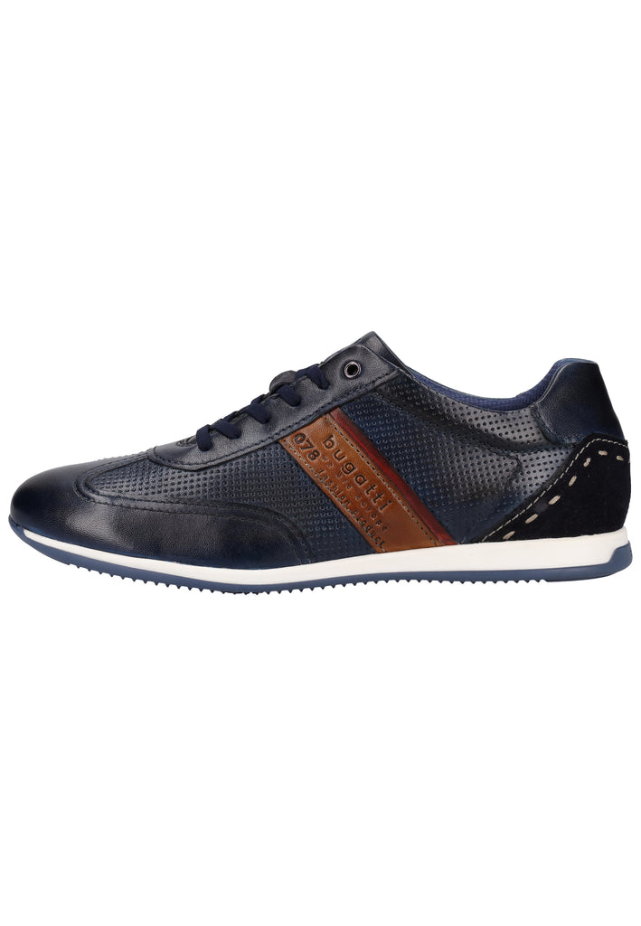 Bugatti Sneaker Glattleder Blau/Braun - surf4shoes